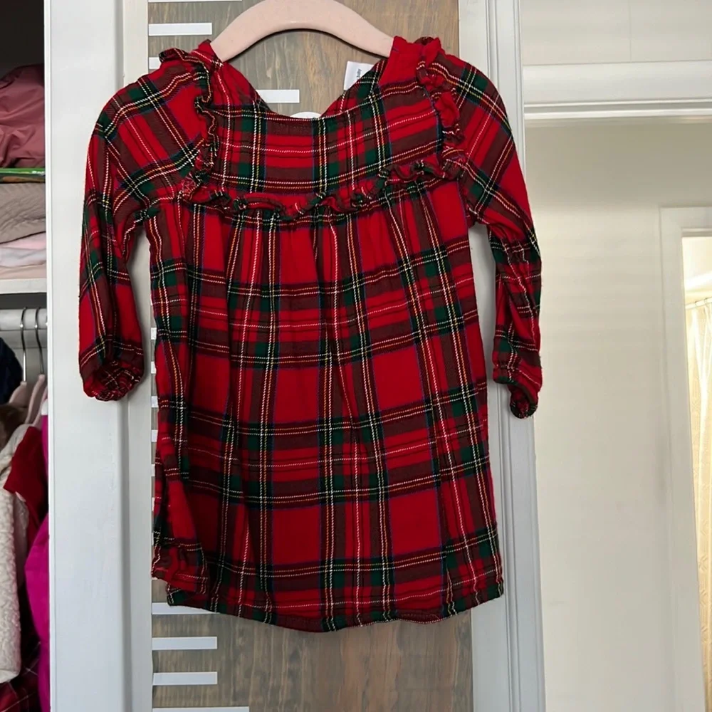 12-18M Red & Green Plaid Dress - great for holiday
